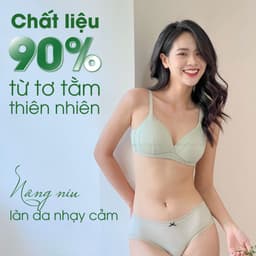 Thumbnail Áo ngực nữ không gọng đệm mỏng chưa đến 0,5cm cotton tơ tằm êm ái thoáng mát Venus Charm 8005 2