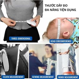 Thumbnail Thước Dây - Taky, Với Nút Bấm Tự Rút Sau Khi Kéo, Đo Vòng Bụng, Đùi, Tay, Vòng Eo 3 Vòng Kiểm Tra Sức Khỏe 1.5m. 5945 3