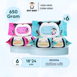 Thumbnail 6 Gói Khăn Ướt 650gr Amy Baby Kháng Khuẩn 1