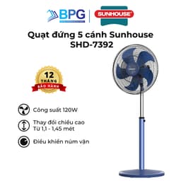 Thumbnail Quạt đứng Sunhouse 5 cánh 120W SHD-7392, động cơ đồng nguyên chất, vận hành êm ái, không tiếng ồn 1