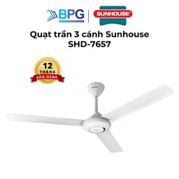 Thumbnail Quạt trần Sunhouse 3 cánh SHD-7657 SHD-7658, công suất 75W, sải cánh 1,4 mét, 5 cấp độ gió, vận hành êm ái 1