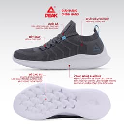 Thumbnail Giày chạy bộ nam thể thao PEAK Running Feather Lite Công nghệ đệm đế EVA siêu nhẹ thoáng khí EW2207H 3