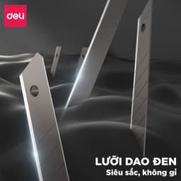 Thumbnail Set Dao Rọc Giấy Deli Cao Cấp Lưỡi Thép Không Gỉ SK5, Bao Gồm Dao Rọc Mini Bỏ Túi Chất Liệu Kim Loại 1