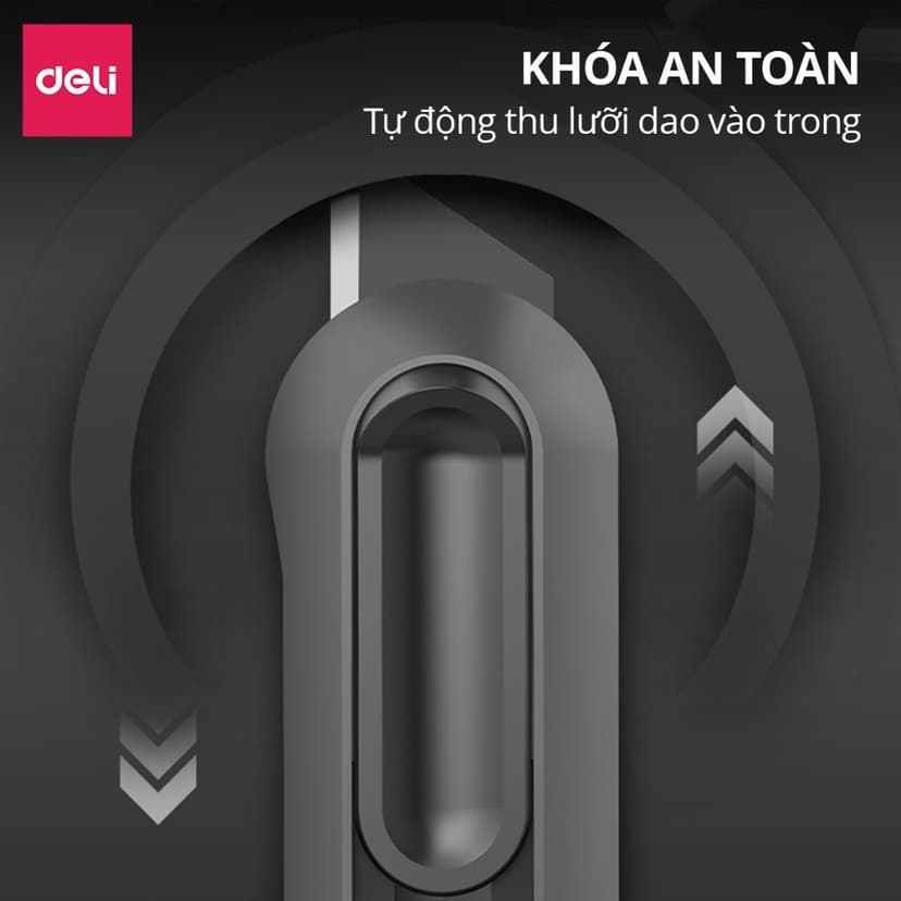 Ảnh Set Dao Rọc Giấy Deli Cao Cấp Lưỡi Thép Không Gỉ SK5, Bao Gồm Dao Rọc Mini Bỏ Túi Chất Liệu Kim Loại 2