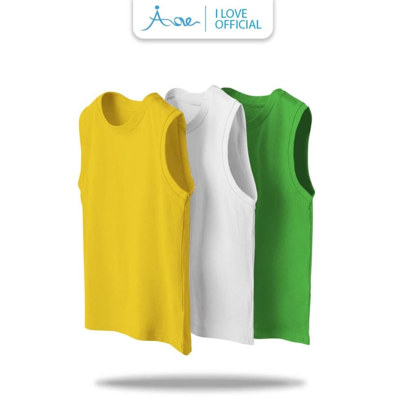 Ảnh ILOVE Áo BA LỖ mẫu trơn cho bé, áo thun ba lỗ chất COTTON mềm mịn, thoáng mát dành cho bé trai 10-32kg 2