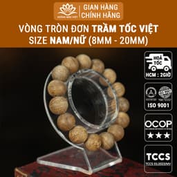 Thumbnail Vòng tay trầm hương tự nhiên Hạt Tròn Xưởng Mộc Việt vòng trầm tóc kiến may mắn bình an tài lộc 1