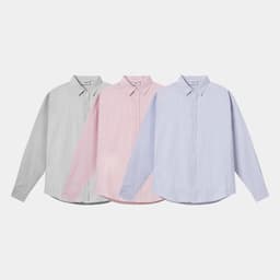 Thumbnail Áo Sơ Mi Tay Dài Kẻ Sọc Teelab Local Brand Vải Oxford Cao Cấp Oversize 3 Màu Xanh, Hồng, Xám SS047 1