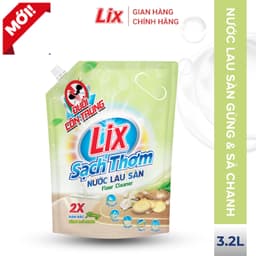 Thumbnail Nước lau sàn Lix sạch thơm hương gừng và sả chanh mát lạnh sạch sáng bóng 18203 Lixco Việt Nam 3,2L/T04 (TÚI) 1