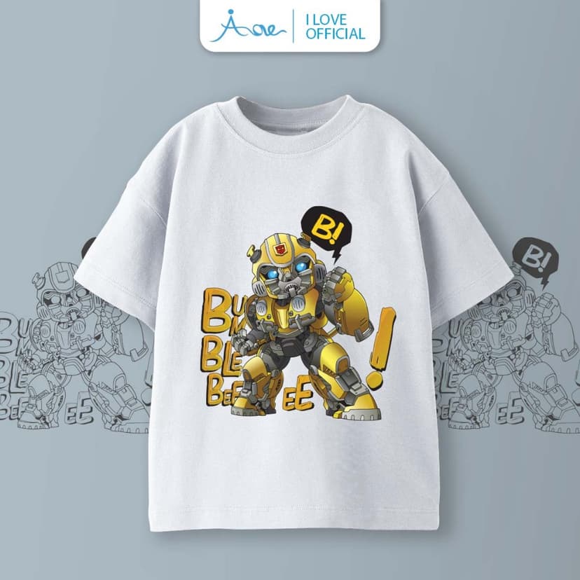 Ảnh ILOVE Áo thun cộc tay robot BUMBLEBEE cho bé, áo phông tay ngắn chất COTTON mềm mịn, thoáng mát cho bé trai 8.5-32kg 3