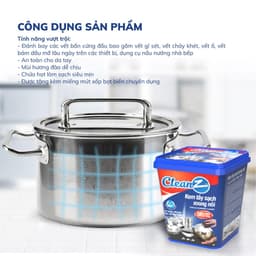 Thumbnail Kem tẩy sạch xoong nồi Cleanz đánh bay vết ố, vết gỉ sét, vết bám dầu mỡ lâu ngày mùi hương đào 3