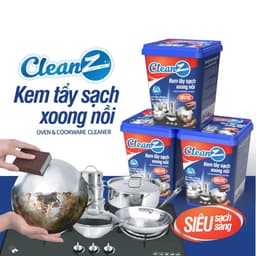 Thumbnail Kem tẩy sạch xoong nồi Cleanz đánh bay vết ố, vết gỉ sét, vết bám dầu mỡ lâu ngày mùi hương đào 1