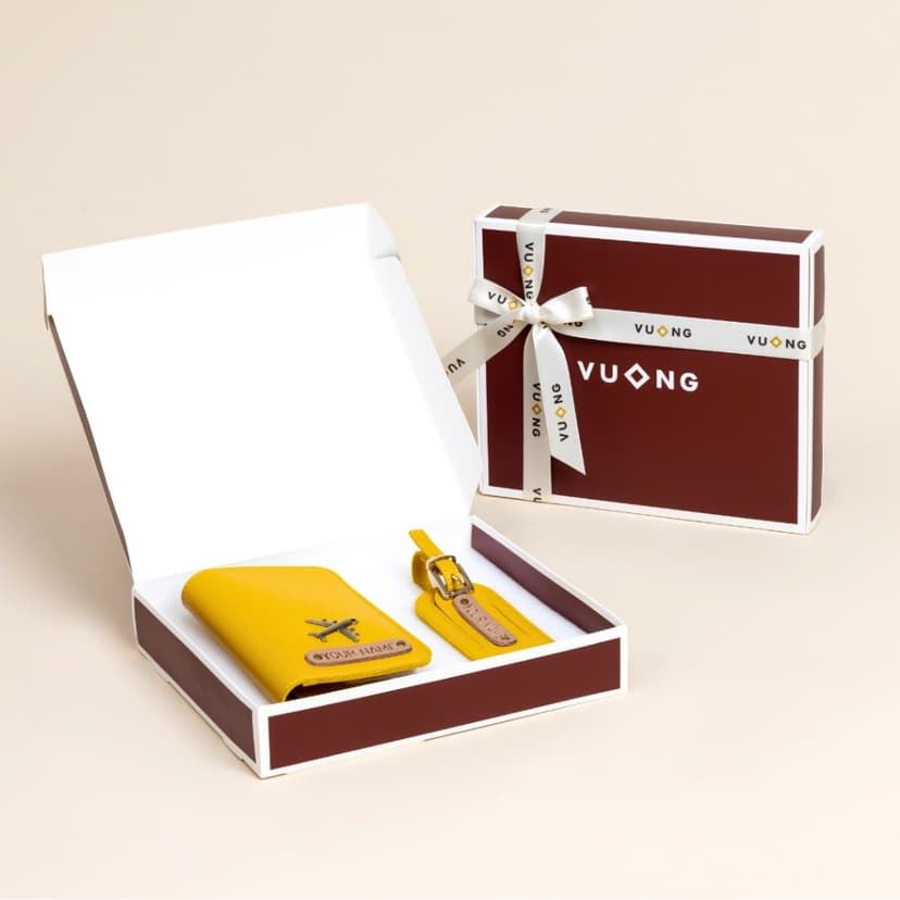 Ảnh Passport cover Vuông Shop®️ da p.u 2 lớp kèm tag hành lý 3