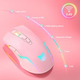 Thumbnail Combo Onikuma Gaming 6 (Tai nghe Không Dây B90 Pink + Chuột CW905 wireless 2.4G Pink + Giá Đỡ ST-2 Pink) 4