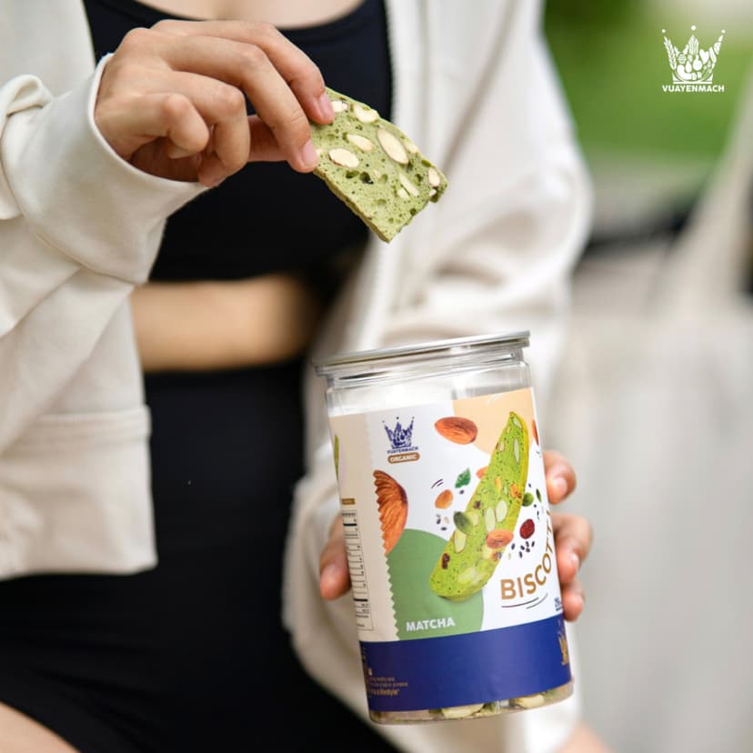 Ảnh Bánh Biscotti Trà Xanh 250gr Không Đường Vua Yến Mạch 4