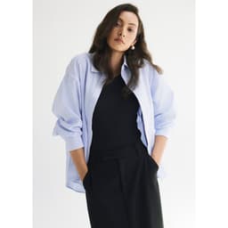 Thumbnail Áo sơ mi oversized MONO TALK (kẻ sọc) chất liệu oxford T10001FT 4