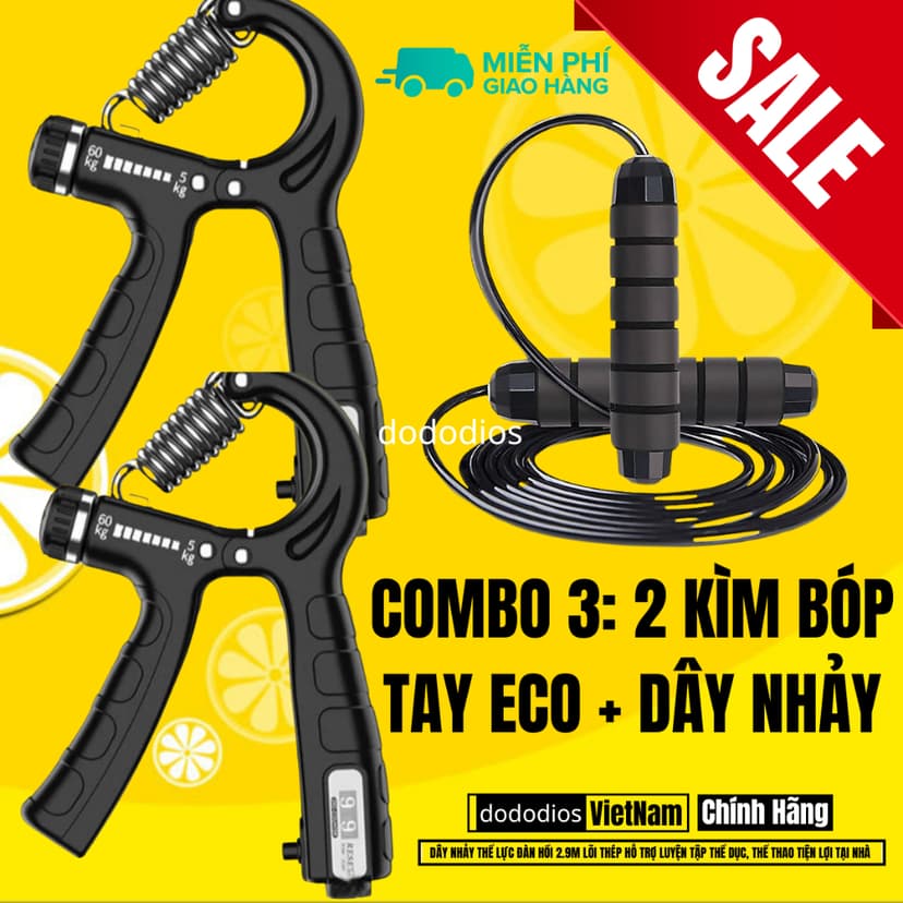 Ảnh Combo Kìm Bóp Tay Và Dây Nhảy Lõi Thép - Bền Bỉ, Tiết Kiệm, Tiện Lợi - Hàng Chính Hãng Dododios 1