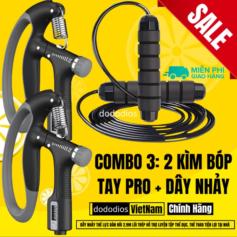 Ảnh Combo Kìm Bóp Tay Và Dây Nhảy Lõi Thép - Bền Bỉ, Tiết Kiệm, Tiện Lợi - Hàng Chính Hãng Dododios 2