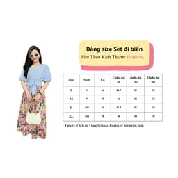 Thumbnail Set bộ áo 1 màu mix chân váy hoa dáng dài kiểu dáng trẻ trung năng động Evalover 4
