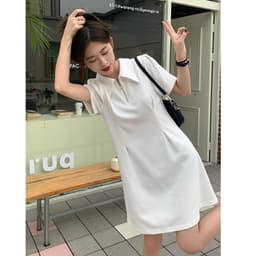 Thumbnail Đầm Polo Bigsize Nữ Tay ngắn Dáng Xòe Có Khóa Kéo Thanh Lịch Vải Thun Gân Co Giãn G98 3