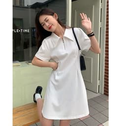Thumbnail Đầm Polo Bigsize Nữ Tay ngắn Dáng Xòe Có Khóa Kéo Thanh Lịch Vải Thun Gân Co Giãn G98 2