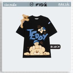 Thumbnail Áo thun FIDE TEDDY phông unisex form rộng local brand nam nữ cổ tròn oversize Đínhgấu AT43(TẶNG GẤU) 4