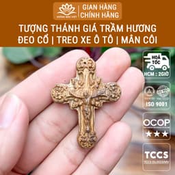 Thumbnail Mặt thánh giá trầm hương đeo tay, đeo cổ cho người Công Giáo - Xưởng Mộc Việt 1