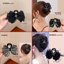 Thumbnail GOTI Kẹp Tóc Nơ Lưới Cỡ Lớn Phong Cách Công Chúa Cho Nữ KC6019 4
