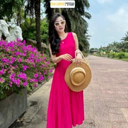 Thumbnail Váy sát nách dáng dài kiểu maxi 3 tầng chất đũi mềm mát  thấm hút mồ hôi Evalover 2