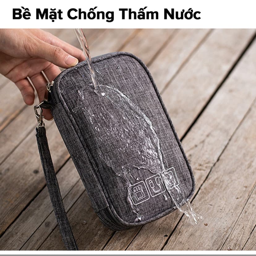 Ảnh Túi Đựng Phụ Kiện Công Nghệ 1 Khóa Không Thấm Nước, Đựng Đa Năng Điện Thoại Có Quai Xách Mini Du Lịch Chính Hãng Amalife 4