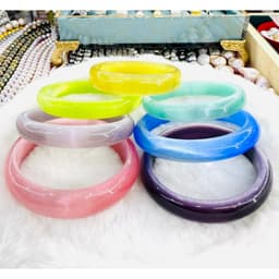 Thumbnail Vòng Tay Đá Mắt Mèo Bản Hẹ Đủ Màu Trẻ Trung, Thời Trang - Ngọc Trai Trường Thịnh 1
