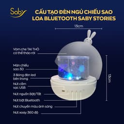 Thumbnail Đèn ngủ chiếu sao phát nhạc loa bluetooth Saby Stories quà tặng tết thiếu nhi cho bé, BH 12 tháng 2