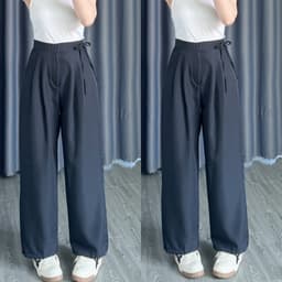 Thumbnail Quần suông bigsize nữ dáng rộng có dây cột nơ thời trang công sở thoải mái chất cotton lạnh thanh lịch - QD 3