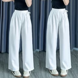 Thumbnail Quần suông bigsize nữ dáng rộng có dây cột nơ thời trang công sở thoải mái chất cotton lạnh thanh lịch - QD 2