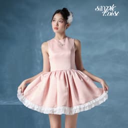 Thumbnail Đầm thiết kế dáng chữ A màu hồng PINK SWAN tiểu thư, sang chảnh dự tiệc - Simple Twist 4