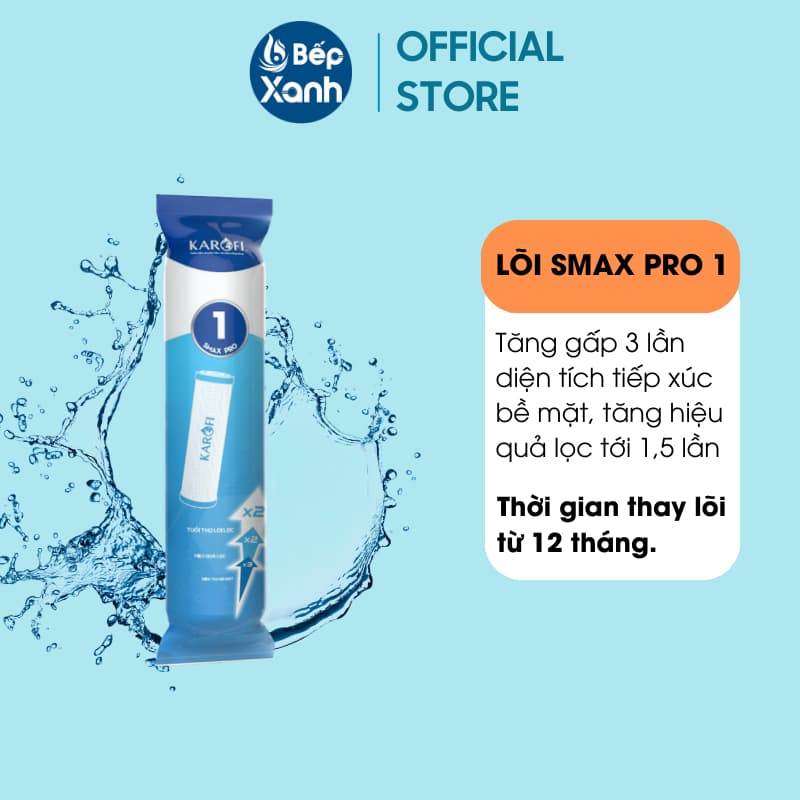 Ảnh Bộ lõi lọc Karofi 1,2,3 SMAX PRO - Hàng chính hãng, lắp được cho các máy lọc RO có 3 cốc lọc thô 10 inch 3
