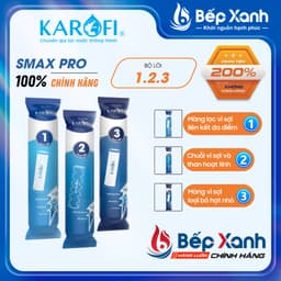 Thumbnail Bộ lõi lọc Karofi 1,2,3 SMAX PRO - Hàng chính hãng, lắp được cho các máy lọc RO có 3 cốc lọc thô 10 inch 1