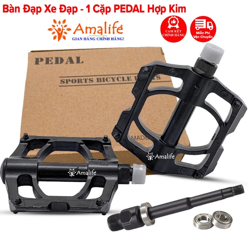 Ảnh Bàn Đạp Pedal Xe Đạp Thể Thao Địa Hình Hãng Amalife – 2 Chiếc Pedan Hợp Kim Thép Nhôm Chắc Chắn Chống Trượt 1