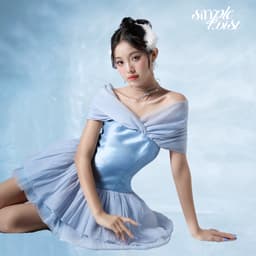 Thumbnail Đầm thiết kế trễ vai xòe tầng màu xanh ODETTE dự tiệc sang trọng - Simple Twist 3