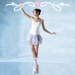 Thumbnail Set đầm thiết kế hai dây màu trắng phối váy tím BALLERINA phù hợp đi chơi, dự tiệc - Simple Twist 3