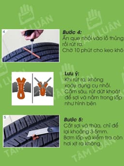 Thumbnail Bộ vá lốp ô tô khẩn cấp, vá xe không ruột săm, vá lụi, vá rút - Phụ kiện oto Tâm Luân 3