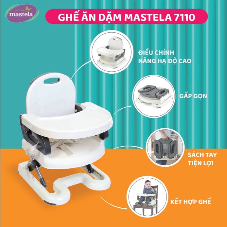 Ảnh Ghế Ngồi Ăn Dặm Cho Bé Nâng Hạ Độ Cao Mastela 7110 - 7112 - Hàng Chính Hãng - Bảo Hành 12 Tháng 2