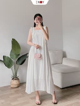 Thumbnail Đầm Dáng Dài Rộng Chữ A Có Túi 2 Bên ENVY D277 1