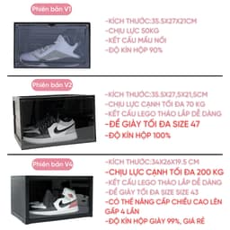 Thumbnail Combo hộp đựng giày 3 đôi PIGPOX nhựa cứng cửa ngang cao cấp 1