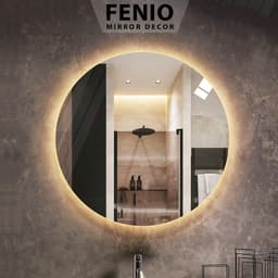 Thumbnail Gương led cảm ứng FENIO hình tròn treo tường nhà tắm decor phòng ngủ bàn trang điểm 1