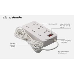 Thumbnail Ổ cắm đa năng thông minh kéo dài Rạng Đông chịu tải OC06 10A công suất 2500W thiết kế đảm bảo an toàn 2