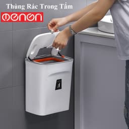 Thumbnail Thùng Đựng Rác OENON Có Nắp Treo Cánh Tủ Hoặc Dán Tường Chất Liệu Nhựa PP Cao Cấp 2