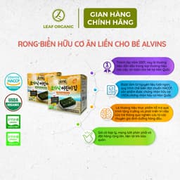Thumbnail Rong biển hữu cơ Alvins Hàn Quốc cho bé - Rong biển tách muối/ ăn liền Hộp 15g 3