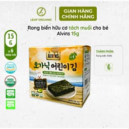 Thumbnail Rong biển hữu cơ Alvins Hàn Quốc cho bé - Rong biển tách muối/ ăn liền Hộp 15g 2