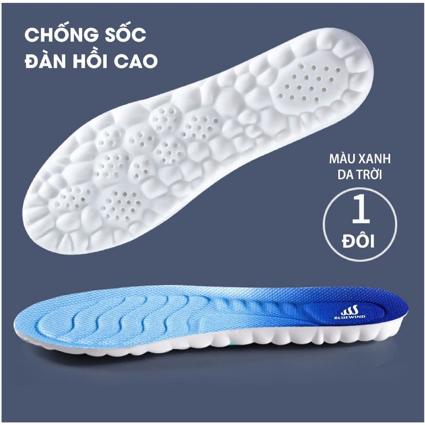 Ảnh Lót Giày Cao Su Non BLUEWIND Đàn Hồi Chống Sốc Cao, Miếng Lót Giày Chống Rộng Thoáng Khí 9312 1
