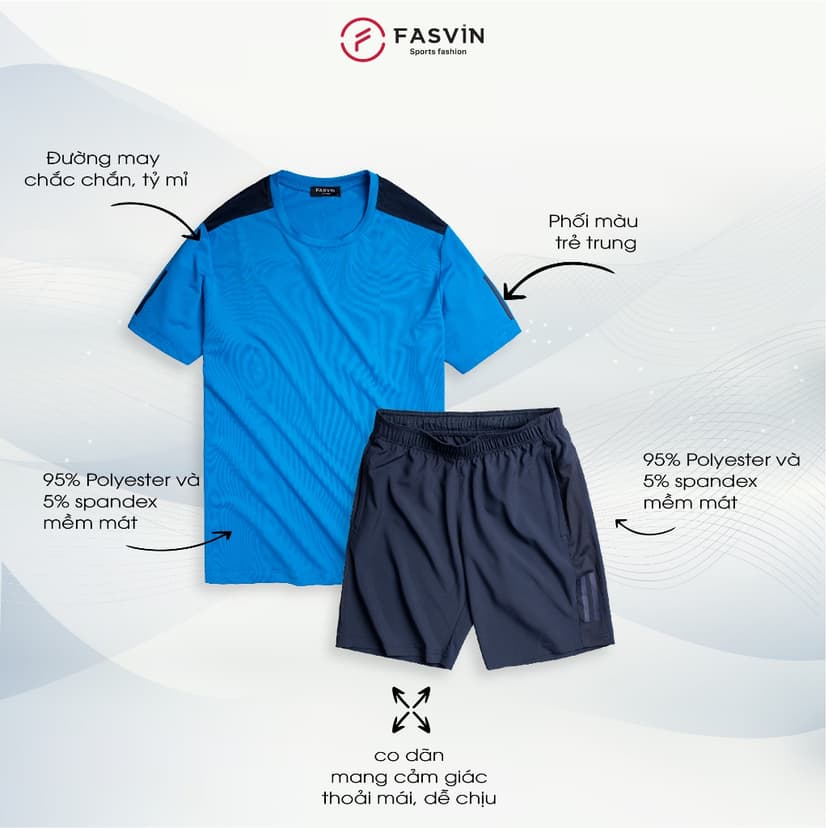 Ảnh Bộ Quần Áo Nam Thể Thao FASVIN AT22500.HN Hàng Nhà Máy Chất Liệu tốt Phom Dáng Đẹp 2